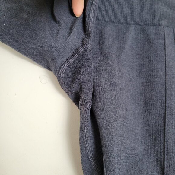 Lululemon In The Flow Crop II Leggings Heathered Inkwell Ruched Seamless Size 4 - Picture 11 of 17